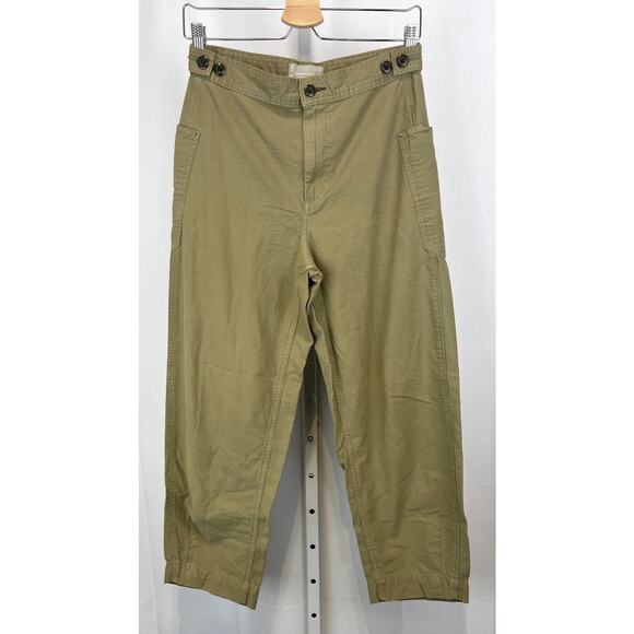 EVERLANE The Fatigue Barrel Pants Cargo Pockets Organic Cotton Linen Khaki 4 - Picture 1 of 11